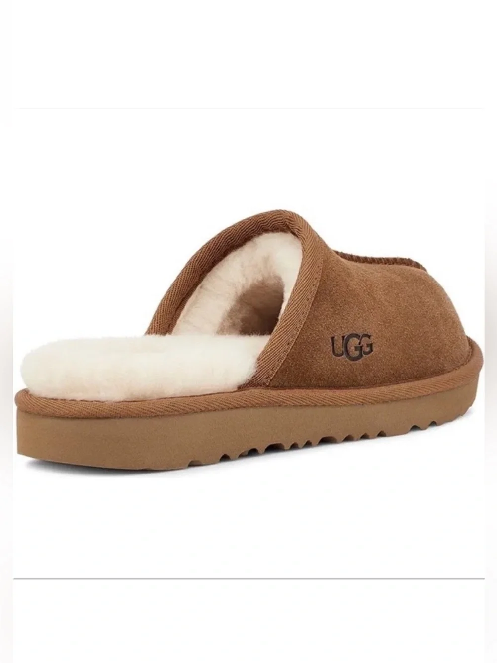 UGG Keegan Chestnut Suede Shearling Slide Slippers Kids 13M Cozy House Shoes